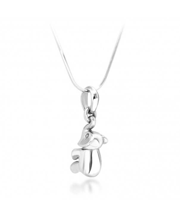 Sterling Silver Elephant Pendant Necklace