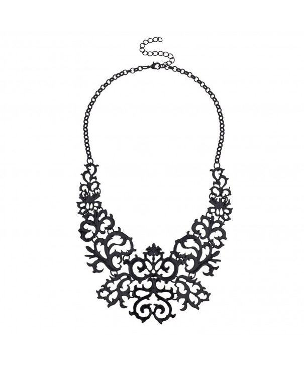 Lux Accessories Filigree Statement Necklace