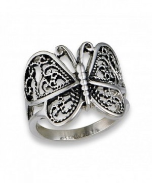 Butterfly Heart Filigree Stainless Animal