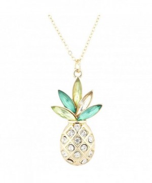 Lux Accessories Rhinestone PIneapple Necklace