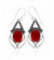 Oxidized Sterling Carnelian Gemstone Earrings