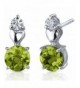 Peridot Earrings Sterling Silver Rhodium