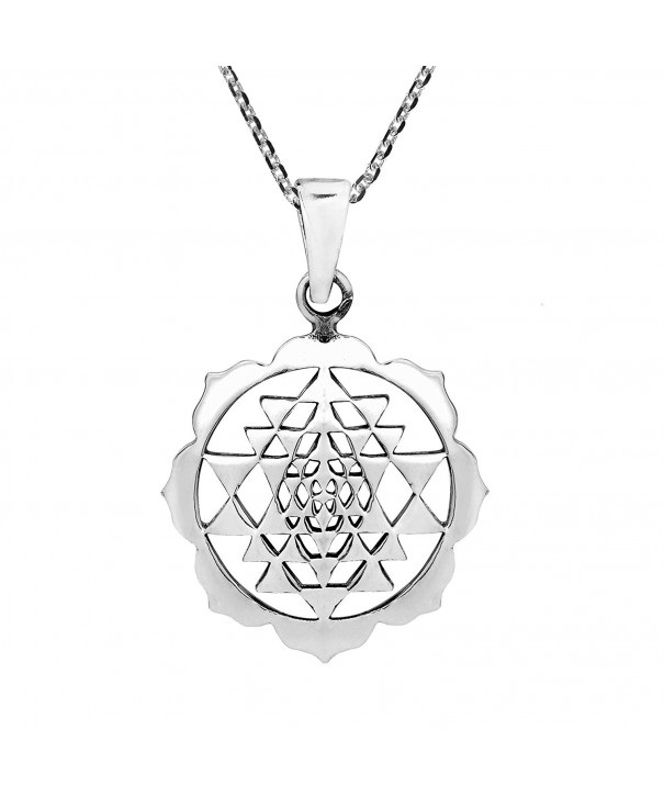 AeraVida Geometry Sterling Pendant Necklace