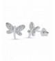 Dragonfly Zirconia Sterling Silver Earrings