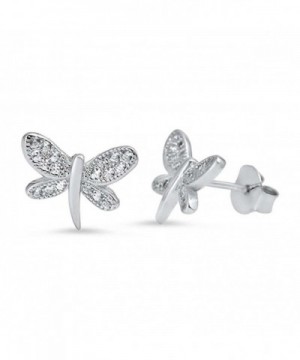 Dragonfly Zirconia Sterling Silver Earrings