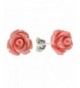 Sterling Silver Simulated Coral Earrings