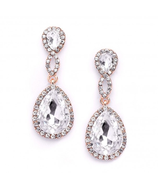 Mariell Rose Crystal Earrings Teardrops