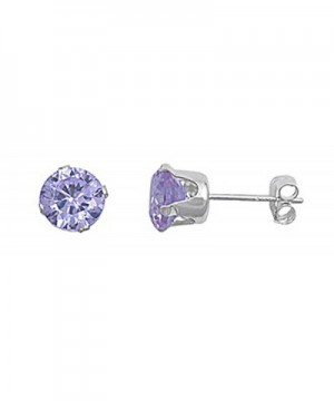 Sterling Silver Purple Zirconia Earrings