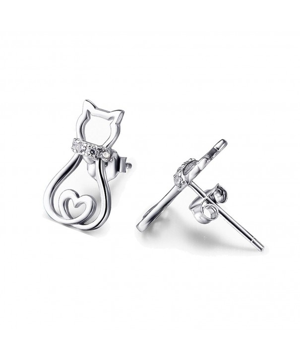 Sterling Silver Crystal Heart Earrings