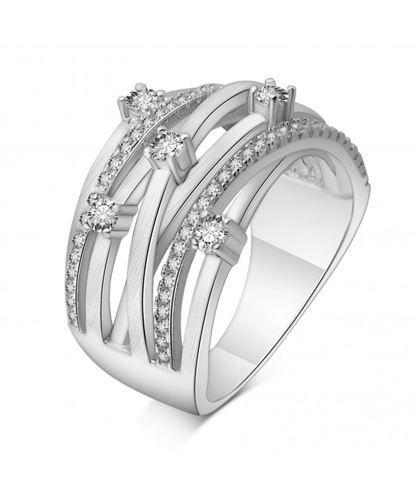 Adan Banfi Rhodium Plated Solitaire Statement