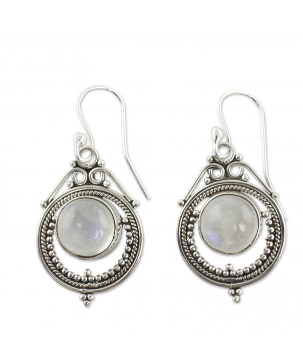 NOVICA Moonstone Rainbow Sterling Earrings