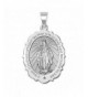Miraculous Medal Scalloped Oval Sterling