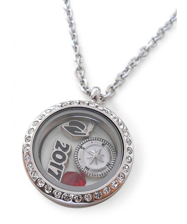 Graduate Gift Locket Necklace Birthstone
