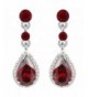 EleQueen Silver tone Zirconia Teardrop Earrings