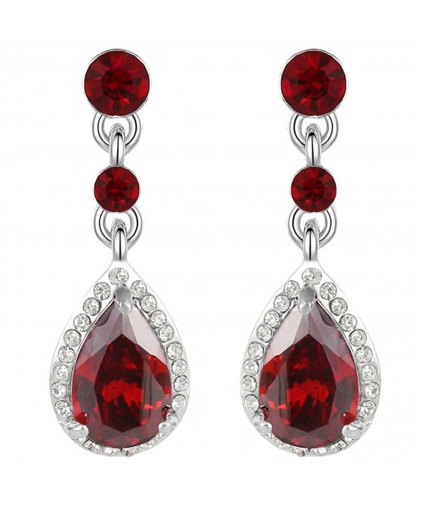 EleQueen Silver tone Zirconia Teardrop Earrings