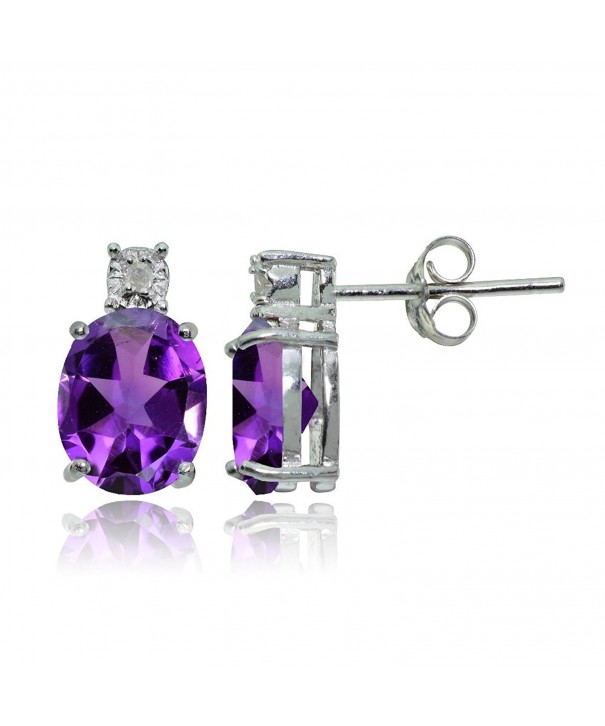 Sterling Silver African Amethyst Earrings