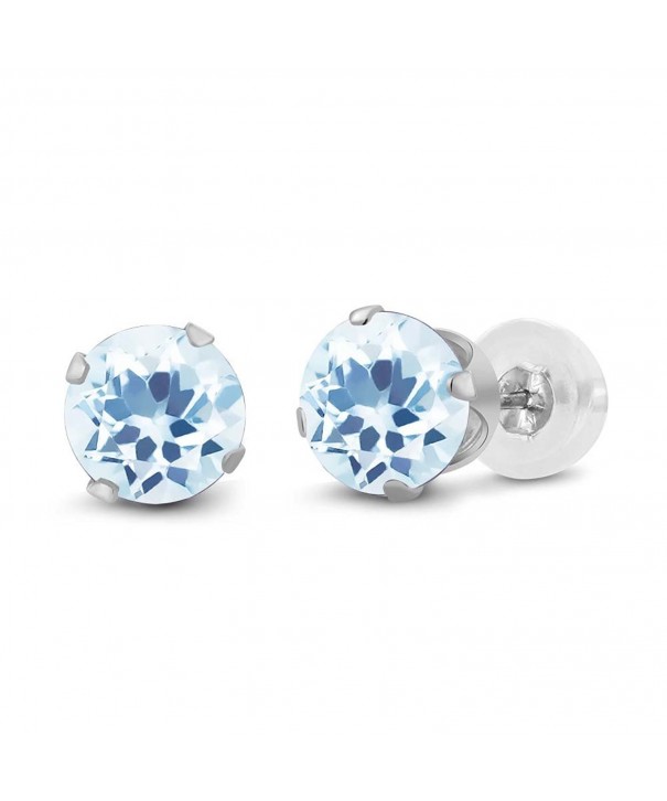 Round Topaz Gemstone Birthstone Earrings