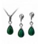 Sterling Imitation Malachite Earrings Pendant