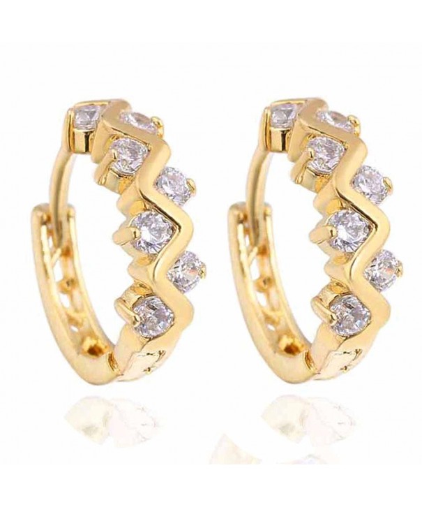 YAZILIND Plated Twisted Zirconia Earrings