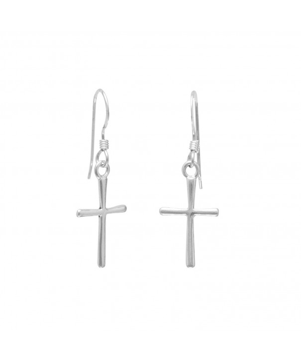 Sterling Silver Cross French Earrings