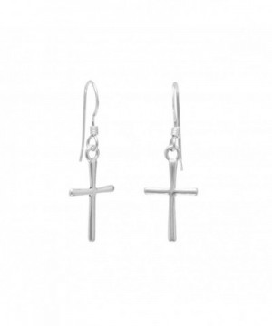 Sterling Silver Cross French Earrings