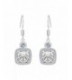 EleQueen Silver tone Zirconia Pierced Earrings