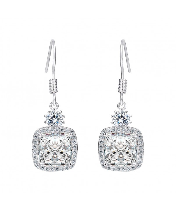 EleQueen Silver tone Zirconia Pierced Earrings