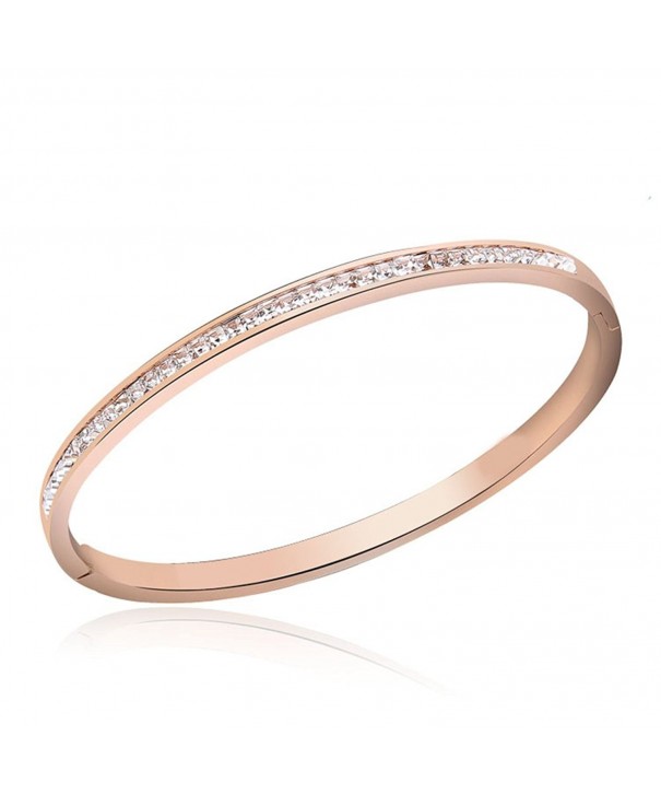 Diamond Bangle Bracelet Stainless Plated