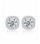 Sterling Silver Zirconia Cushion Earrings