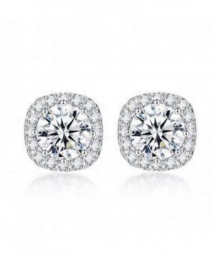 Sterling Silver Zirconia Cushion Earrings