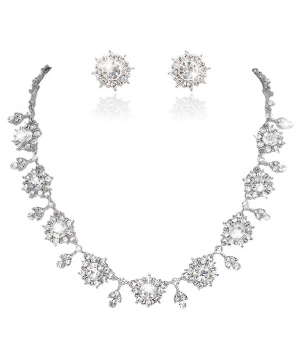 EVER FAITH Silver Tone Snowflake Necklace