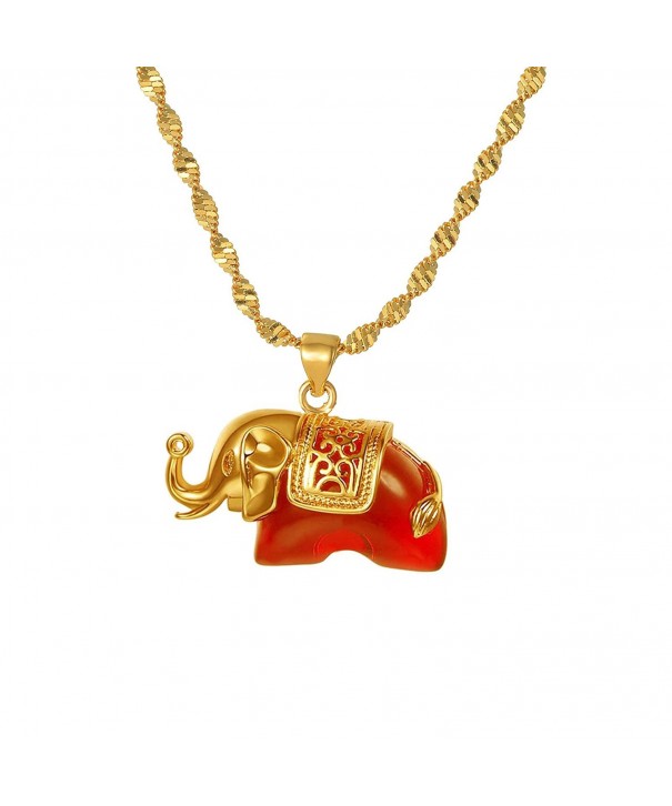 Culovity Yellow Elephant Pendant Necklace