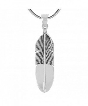 Turquoise Network Sterling Feather Necklace