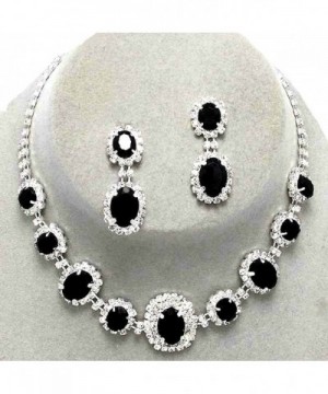 Rhinestone Sparkling Necklace Jewelry Earrings