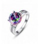 Nuncad Solitaire Sterling Engagement Rainbow