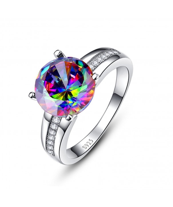 Nuncad Solitaire Sterling Engagement Rainbow