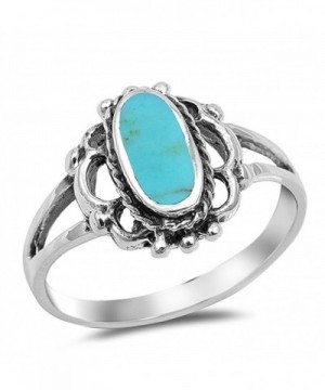 Filigree Simulated Turquoise Silver RNG17528 7