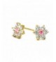 Plated Cluster Flower Screwback Earrings