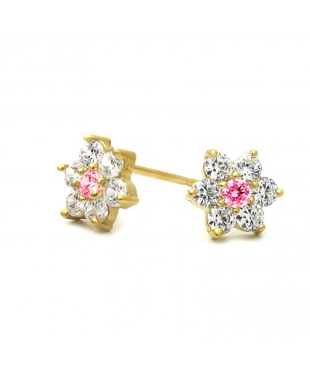 Plated Cluster Flower Screwback Earrings