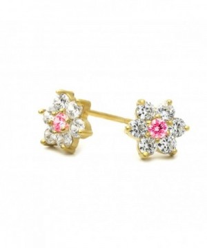 Plated Cluster Flower Screwback Earrings