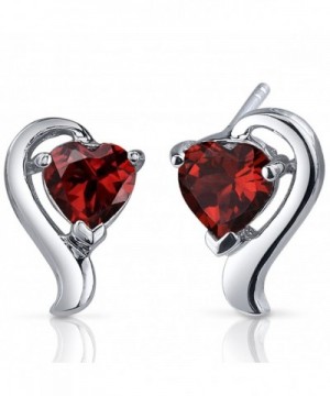 Garnet Earrings Sterling Silver Carats