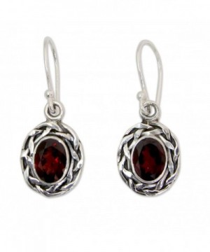 NOVICA Sterling Silver Garnet Earrings