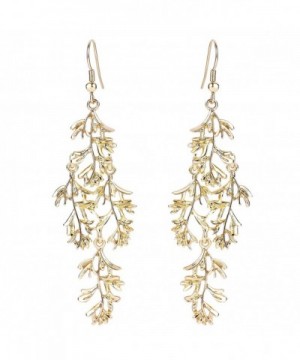 BriLove Wedding Chandelier Earrings Gold Tone