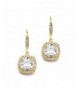 Mariell Plated Dangle Earrings Cushion Cut