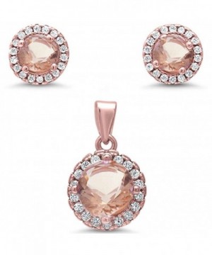 Sterling Simulated Morganite Zirconia Pendant