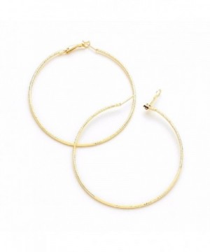 Gold Plated Hoop Textured Earrings