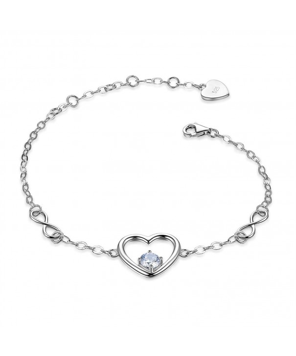 Sterling Infinity Zirconia Adjustable Bracelet