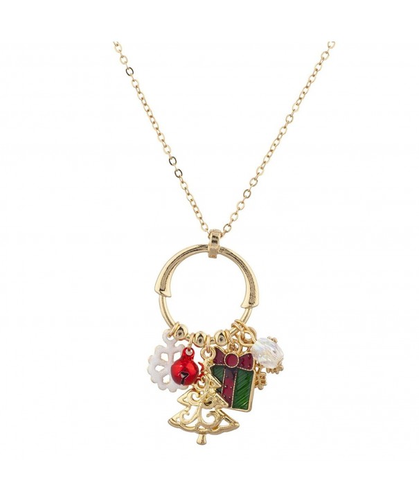 Lux Accessories Goldtone Christmas Necklace