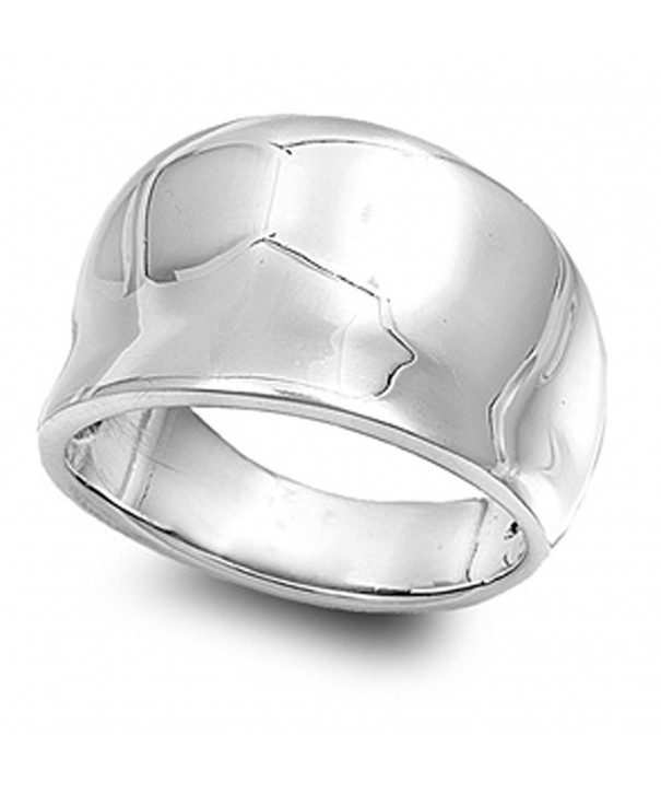 Sterling Silver Womens Concave Fashion