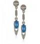 Downton Abbey Silver Tone Aquamarine Earrings